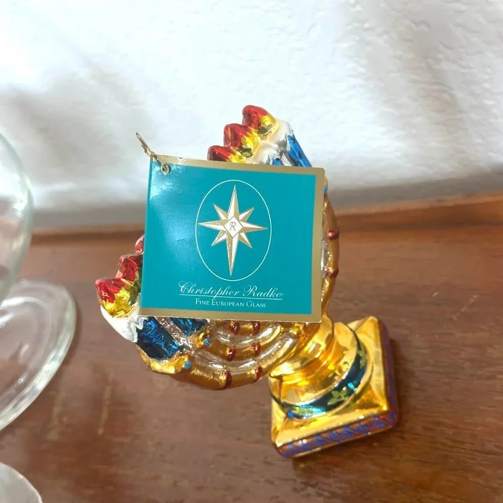 Christopher Radko Miracle of Light Menorah Glass Ornament
